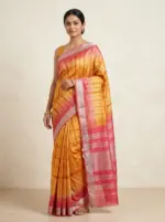Madhubani print saree with radiant and shiny zari border urbanity and along with blouse piece